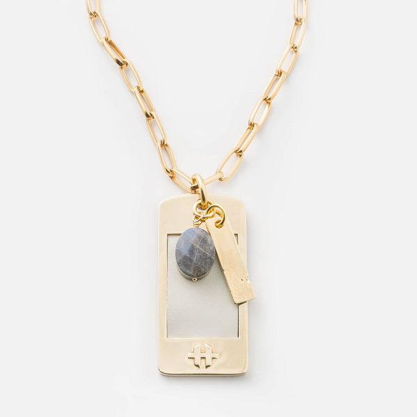 OGP Gold Necklace with Labradorite