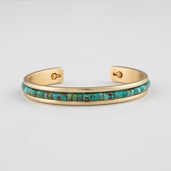 Gold Brushed Turquoise Stacker