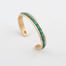 Load image into Gallery viewer, Gold Brushed Turquoise Stacker
