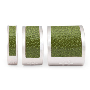 Verde leather on silver braclets