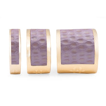 Load image into Gallery viewer, Wisteria leather on gold bracelets
