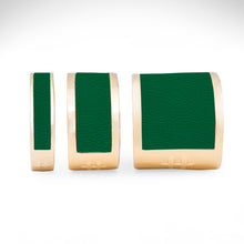 Load image into Gallery viewer, Clover green leather with gold bracelets
