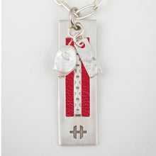 Load image into Gallery viewer, Cardinal Red Leather with silver necklace
