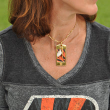 Load image into Gallery viewer, Orange Tiger Stripe Orange and Black Leather - Hyde Forty-Seven
