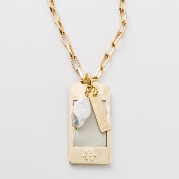 OGP Gold Necklace with Pearl