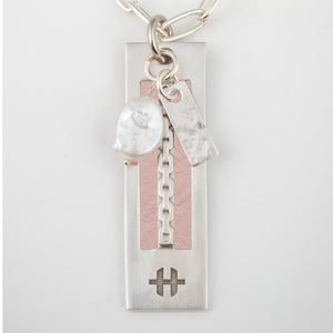 Blush Leather - Hyde Forty-Seven - silver necklace