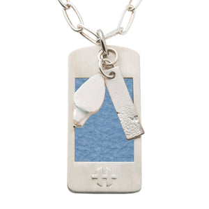 Cornflower Leather - Hyde Forty-Seven - silver necklace