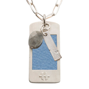 Cornflower Leather - Hyde Forty-Seven - silver necklace